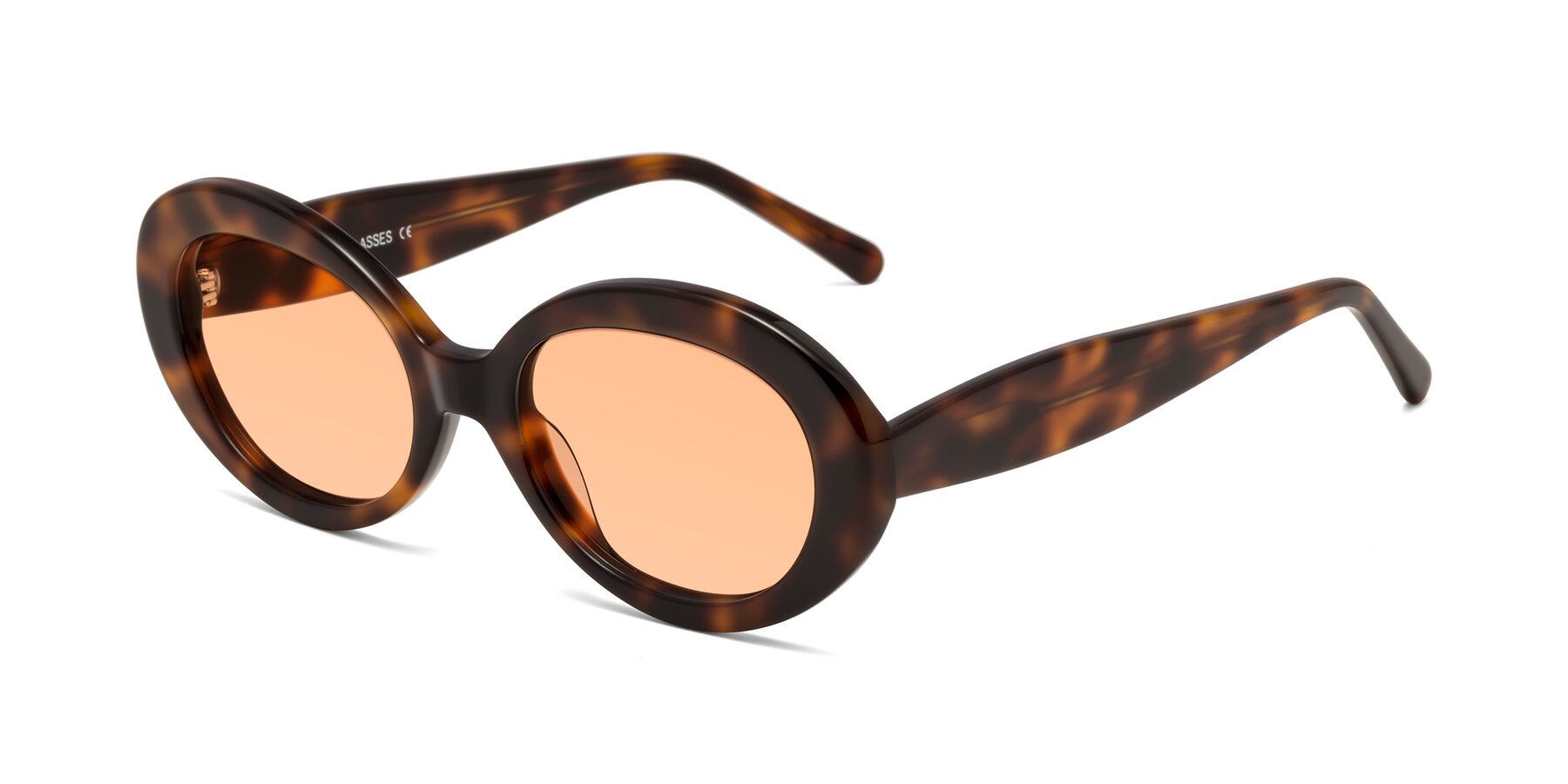 Angle of Fair in Tortoise with Light Orange Tinted Lenses