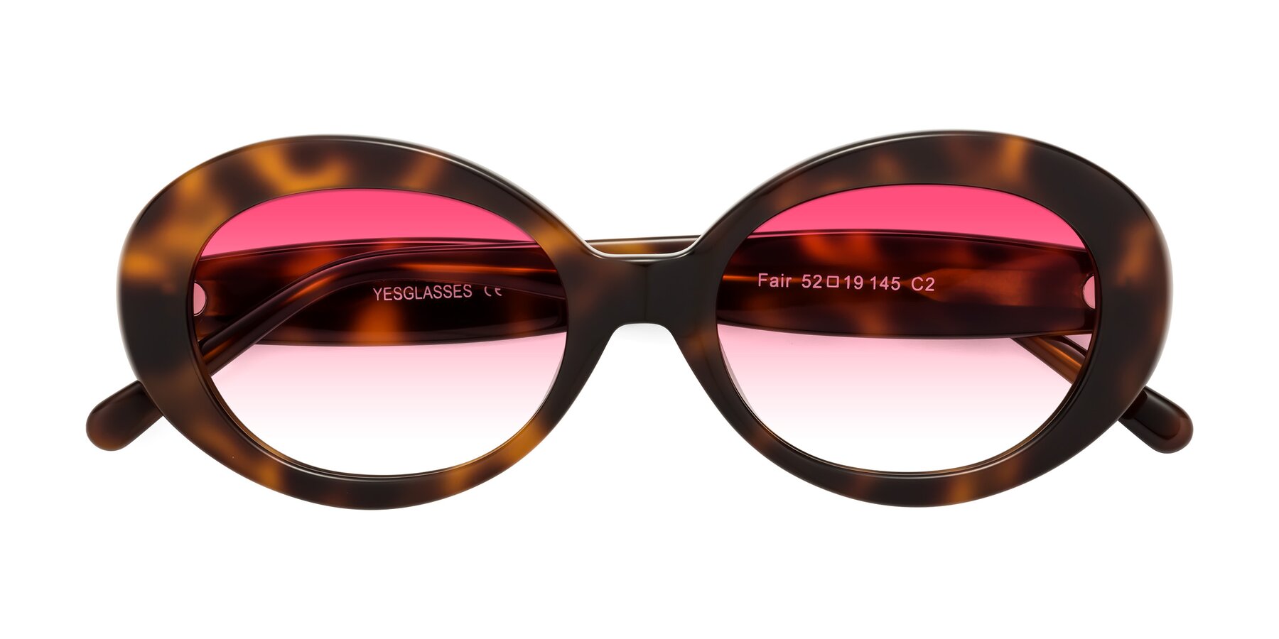 Folded Front of Fair in Tortoise with Pink Gradient Lenses