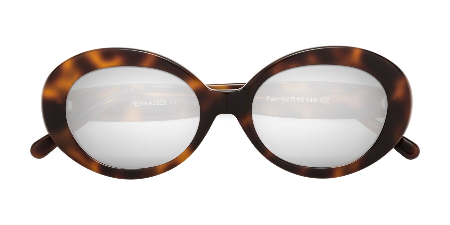 Folded Front of Fair in Tortoise with Silver Mirrored Lenses