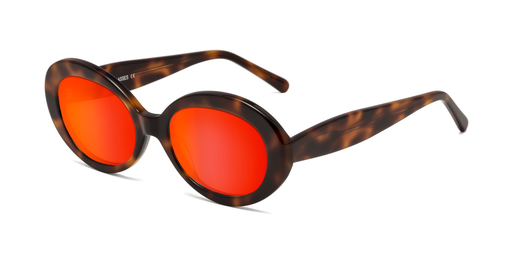 Angle of Fair in Tortoise with Red Gold Mirrored Lenses