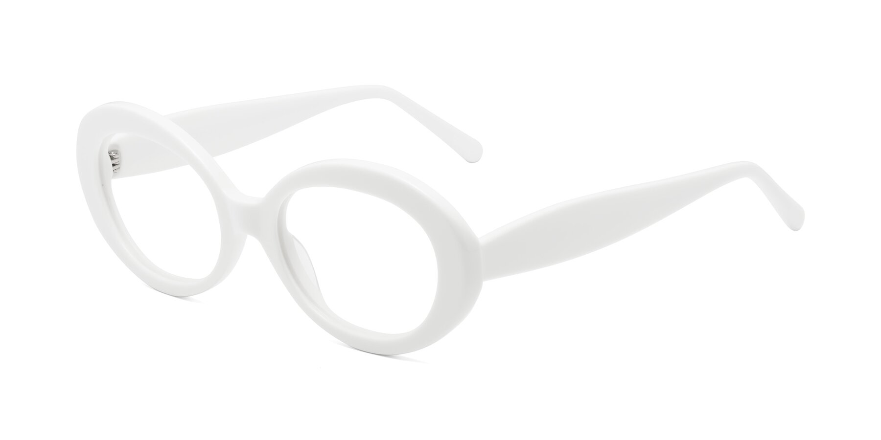 Angle of Fair in White with Clear Eyeglass Lenses