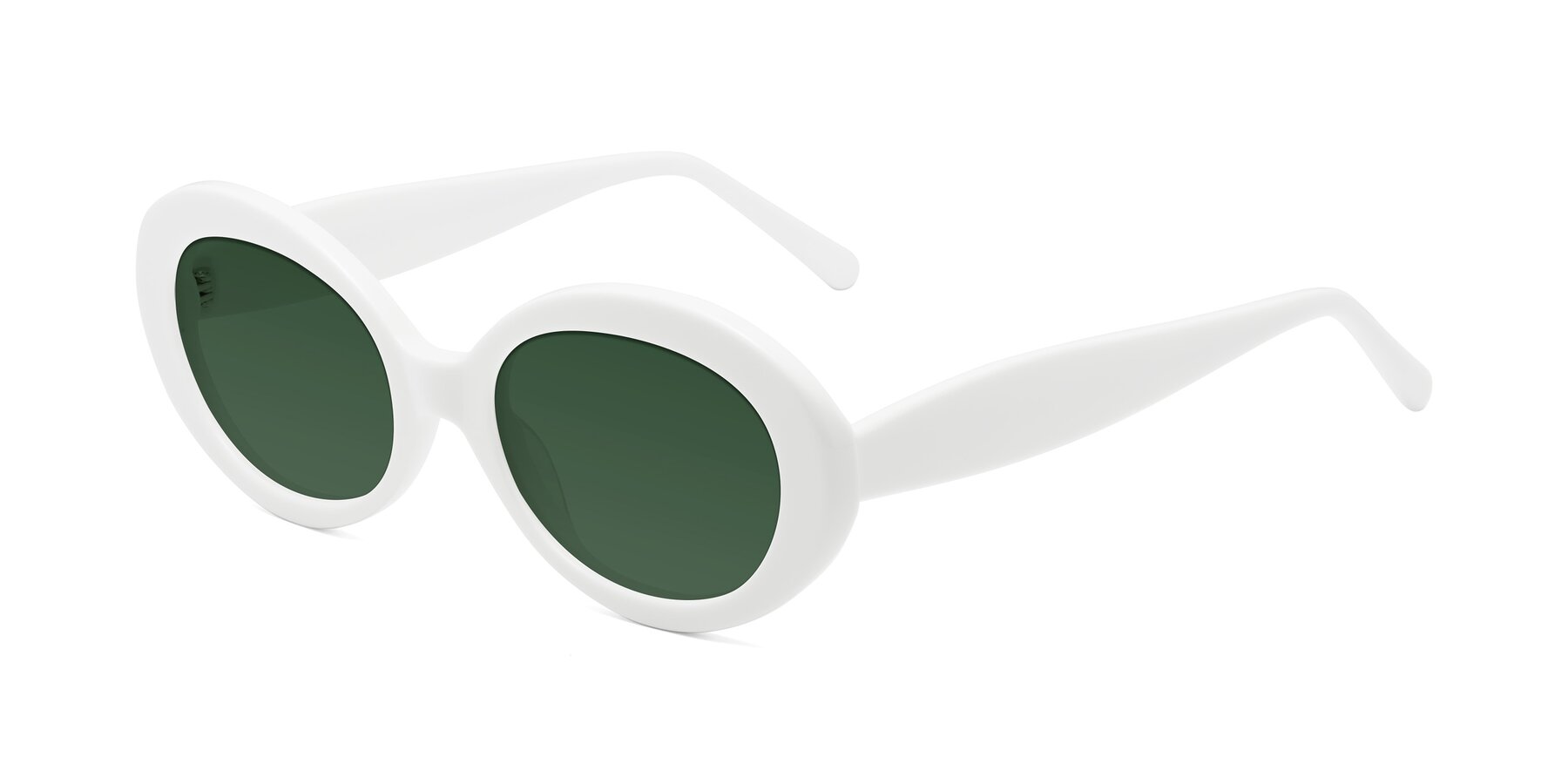 Angle of Fair in White with Green Tinted Lenses