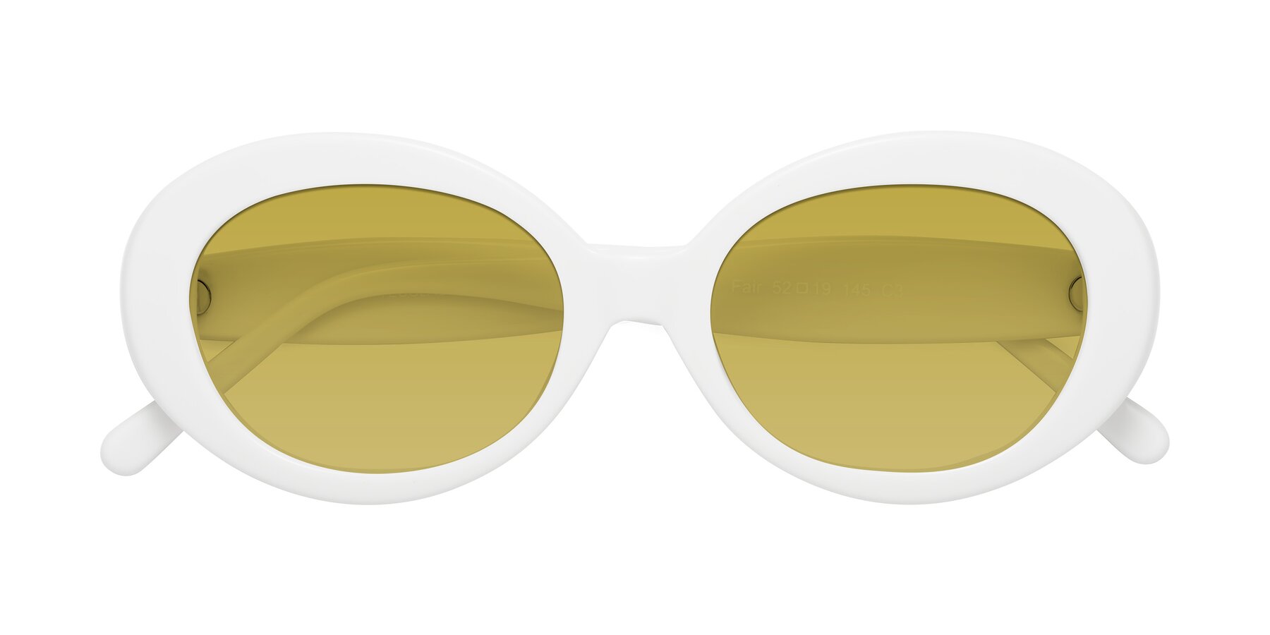 Folded Front of Fair in White with Champagne Tinted Lenses
