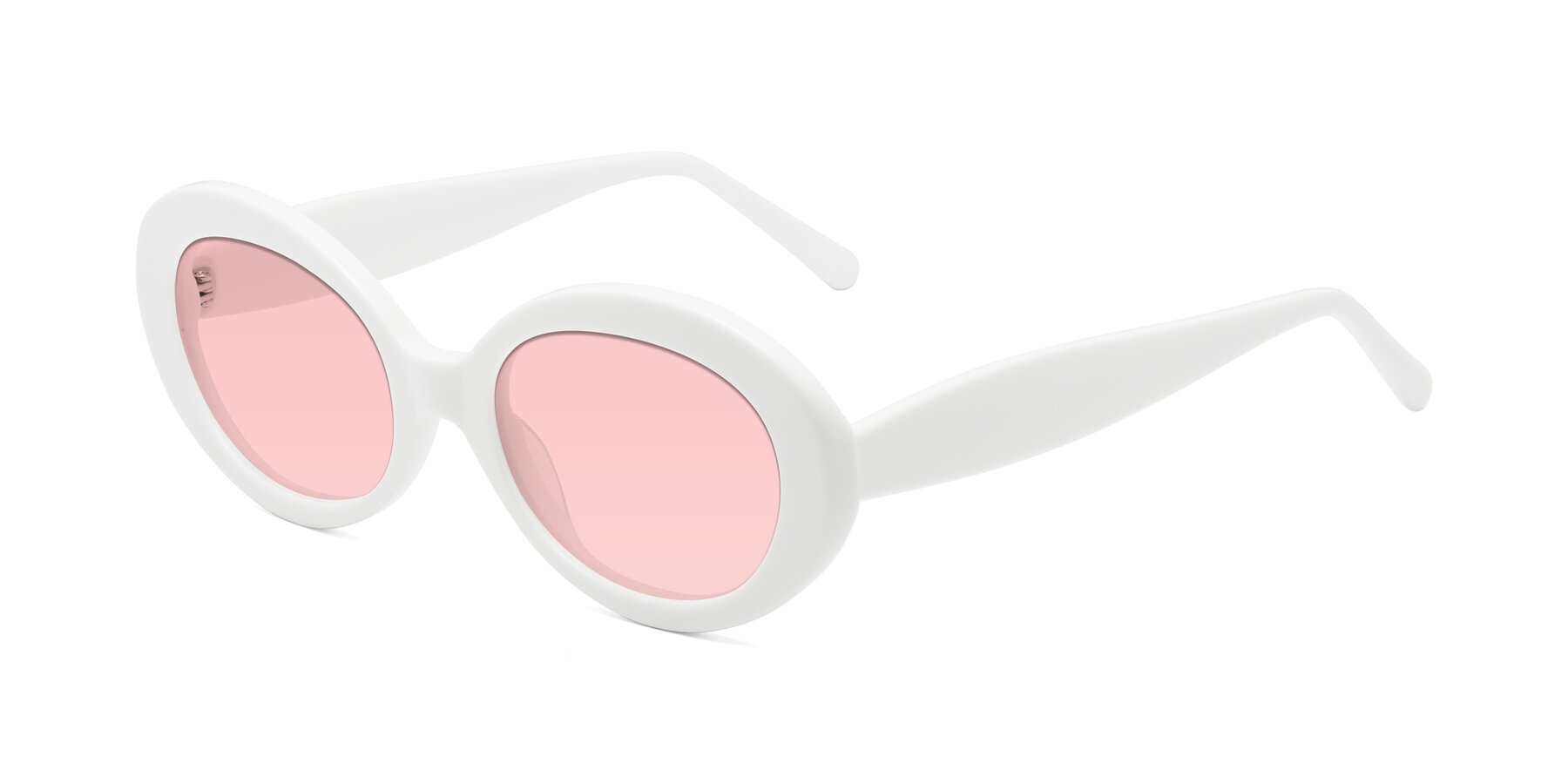 Angle of Fair in White with Light Garnet Tinted Lenses