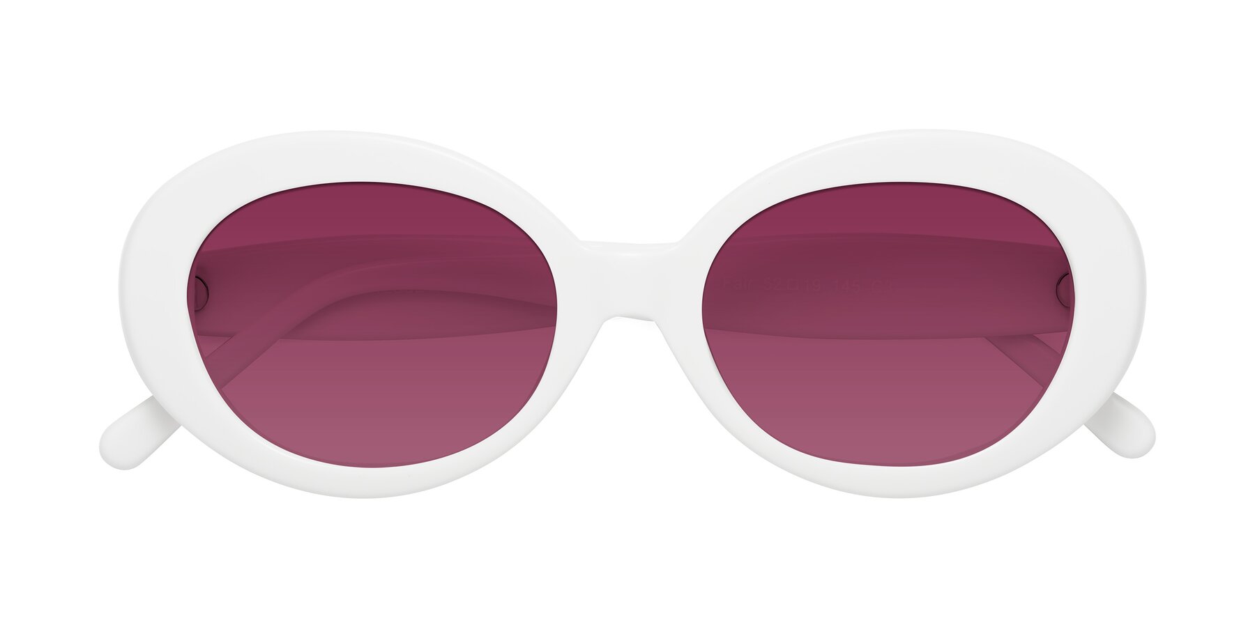 Folded Front of Fair in White with Wine Tinted Lenses