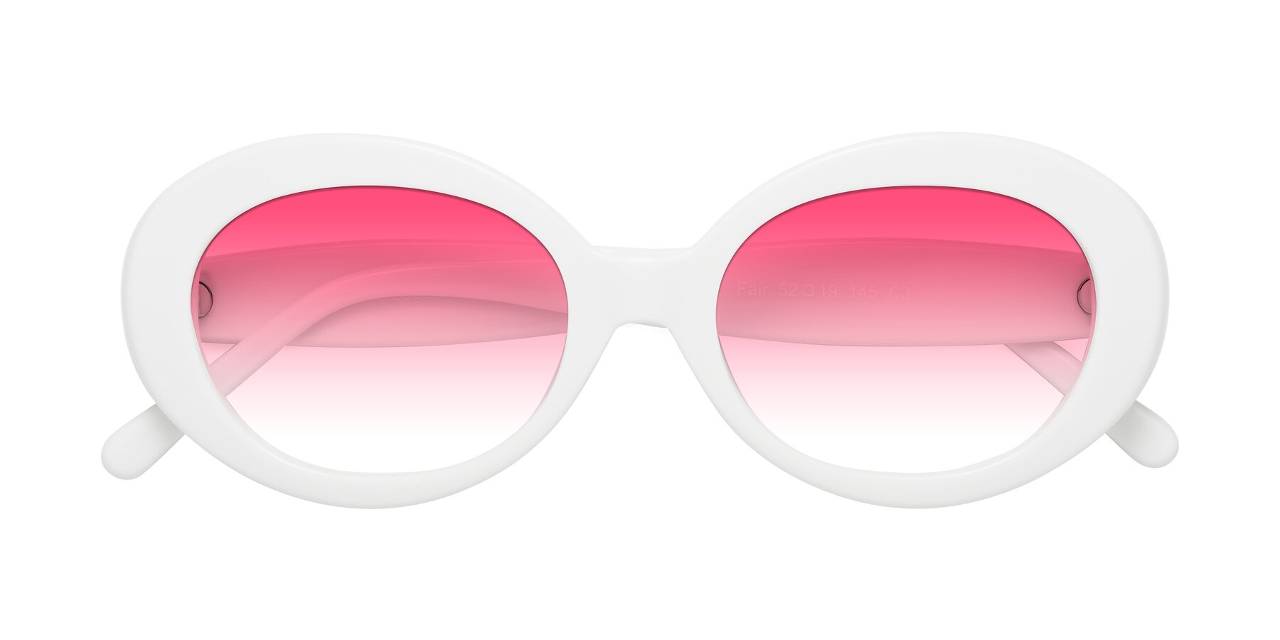 Folded Front of Fair in White with Pink Gradient Lenses
