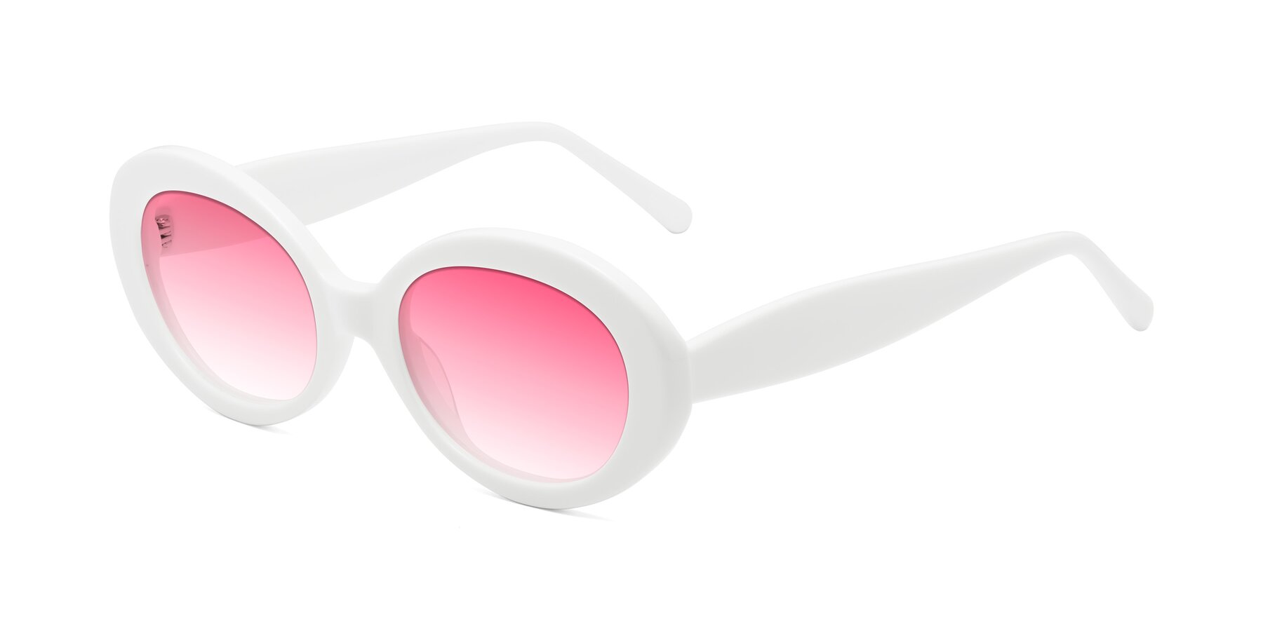 Angle of Fair in White with Pink Gradient Lenses