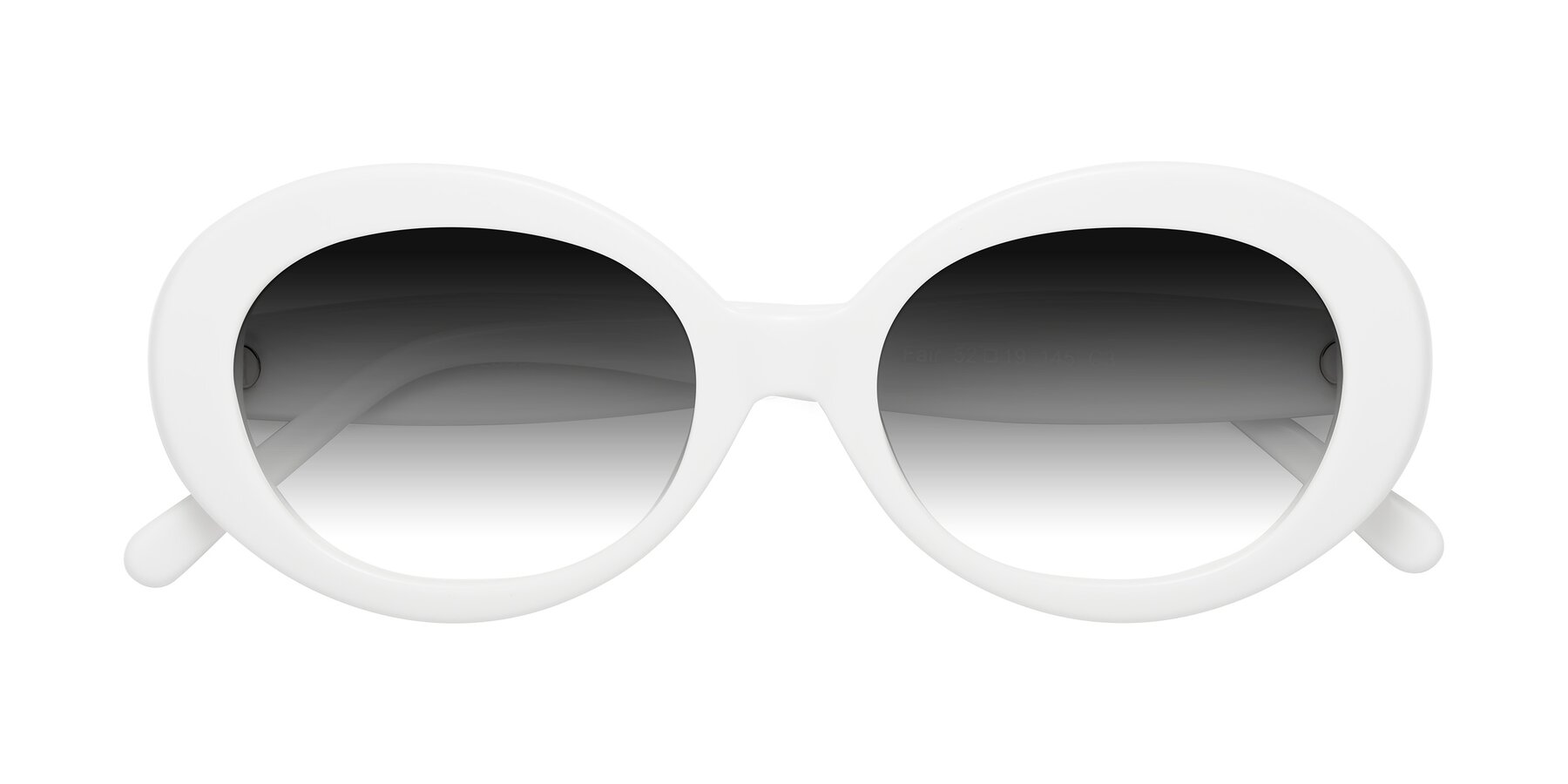 Folded Front of Fair in White with Gray Gradient Lenses