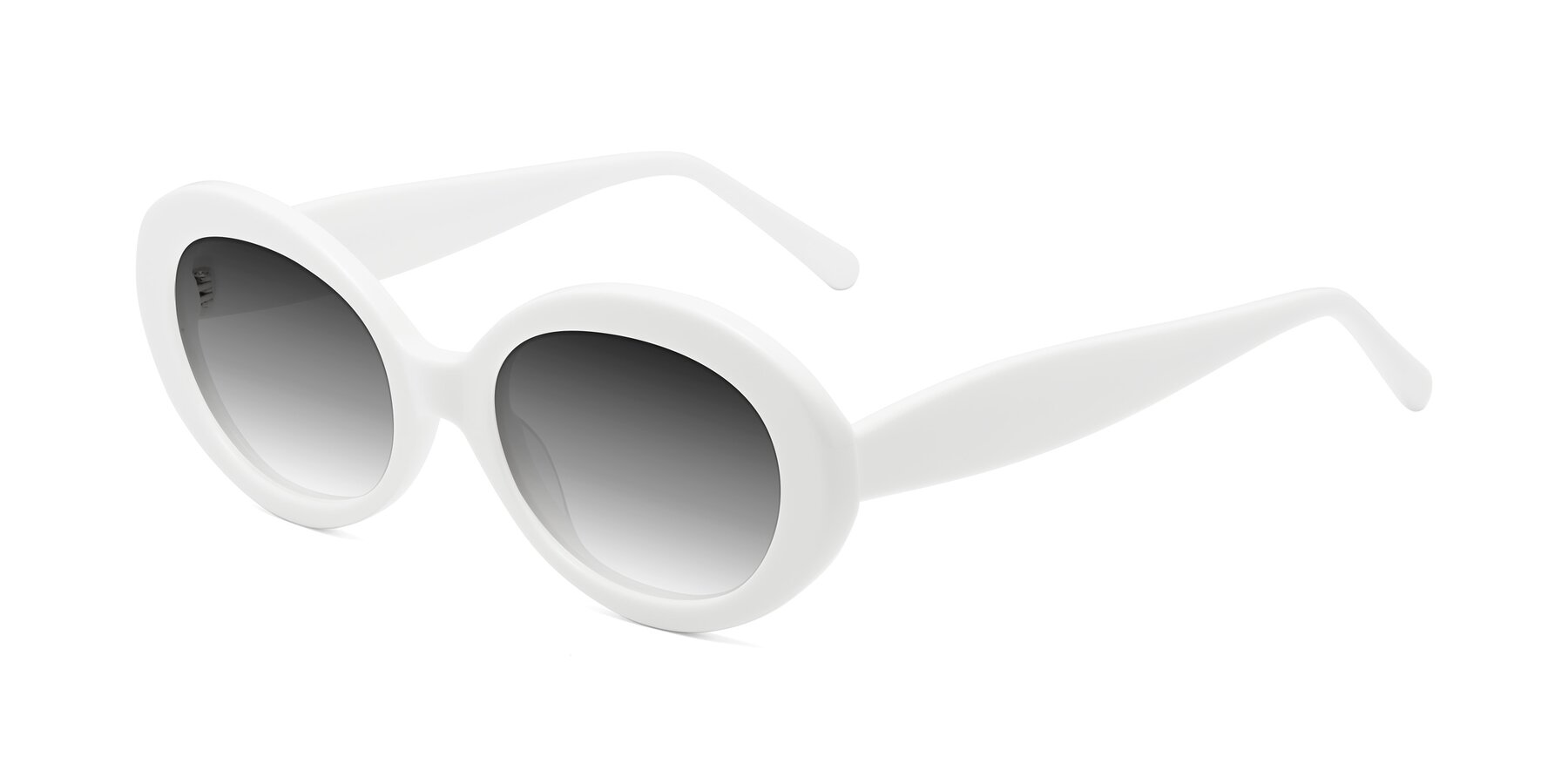 Angle of Fair in White with Gray Gradient Lenses