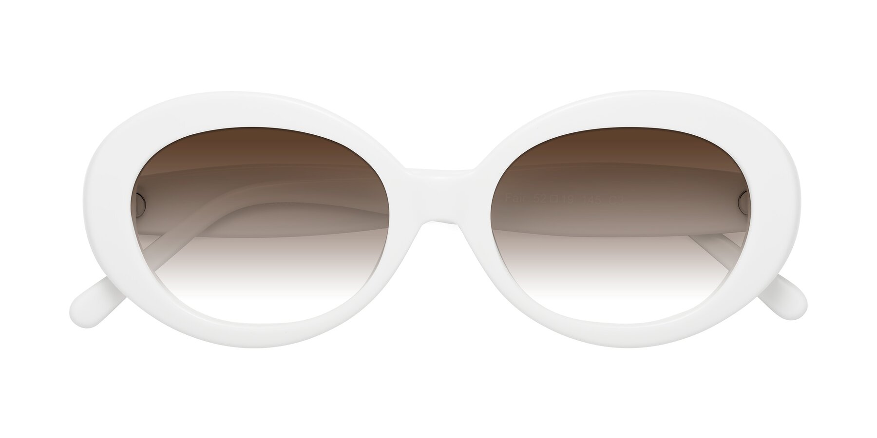 Folded Front of Fair in White with Brown Gradient Lenses