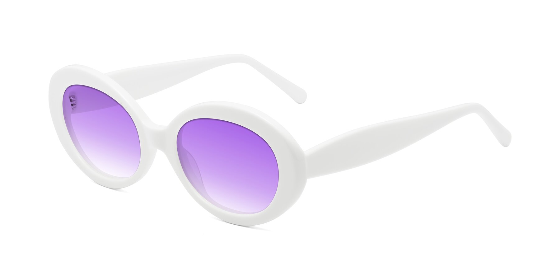 Angle of Fair in White with Purple Gradient Lenses