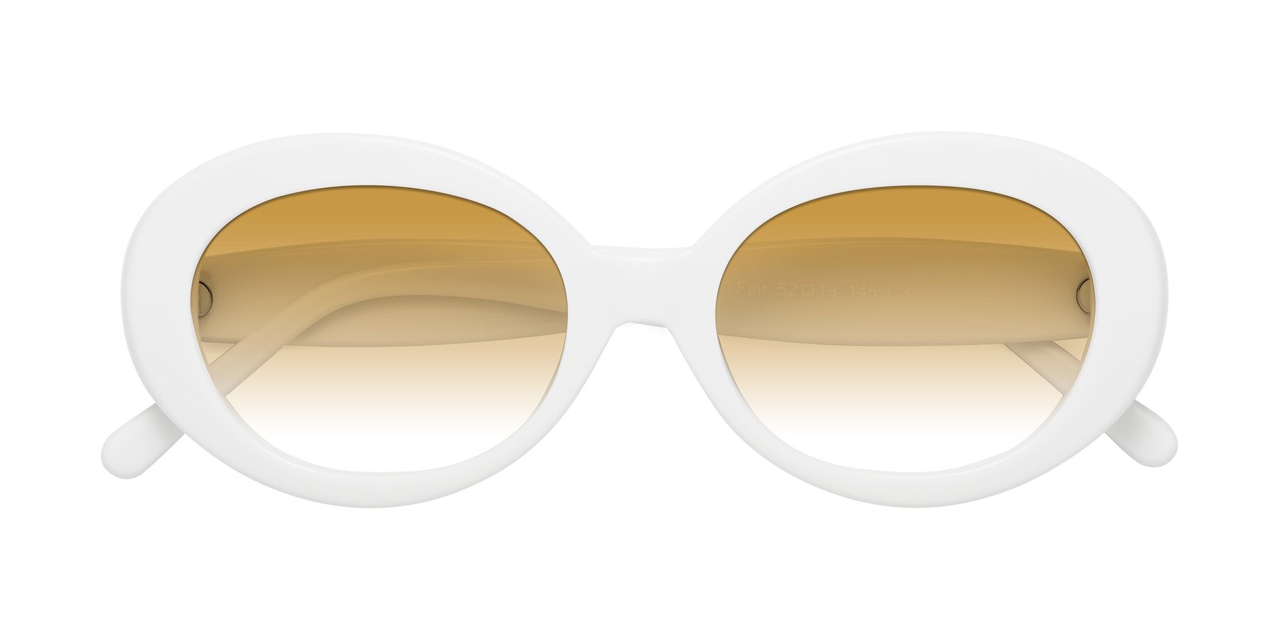 Folded Front of Fair in White with Champagne Gradient Lenses