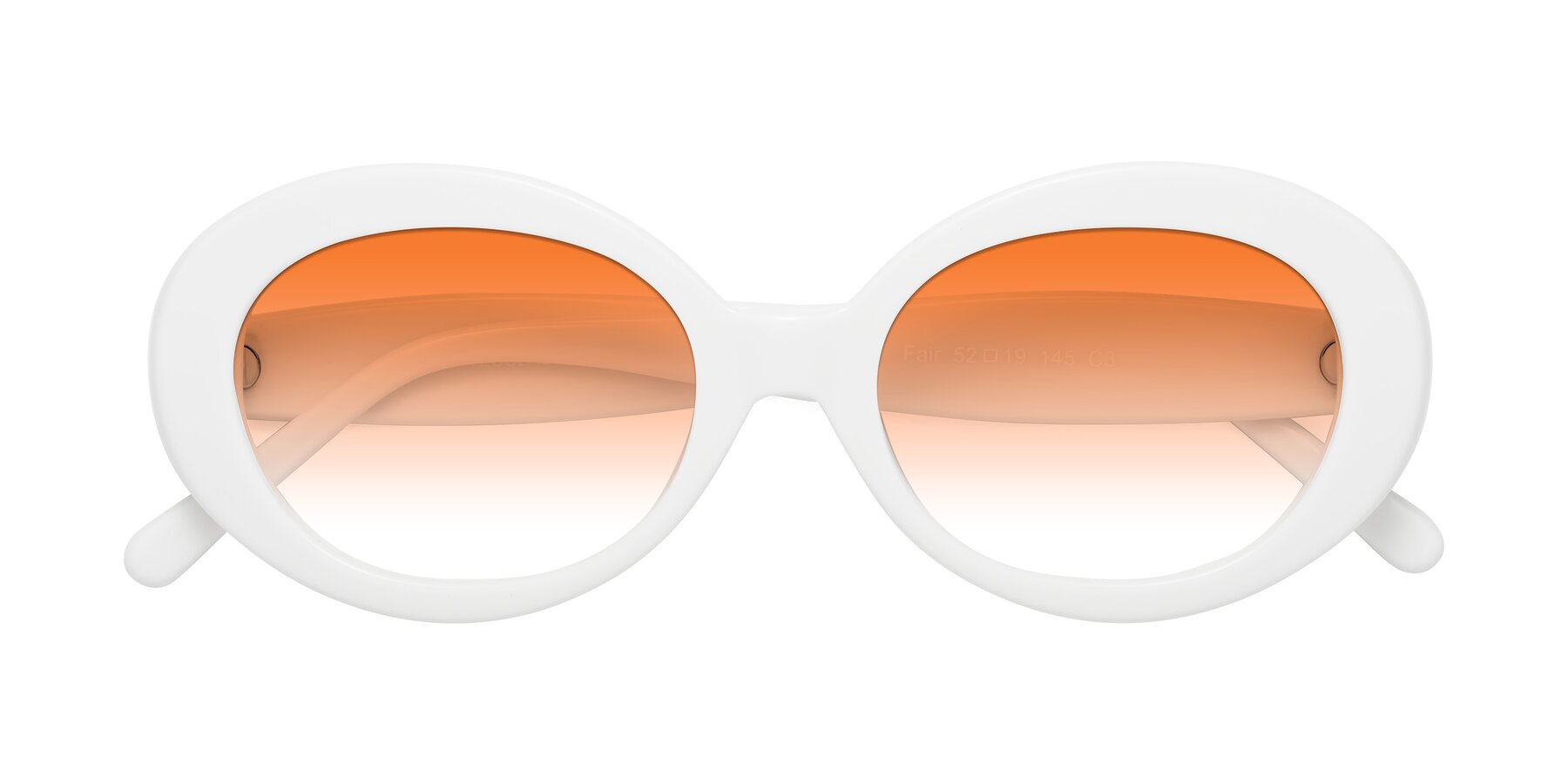 Folded Front of Fair in White with Orange Gradient Lenses
