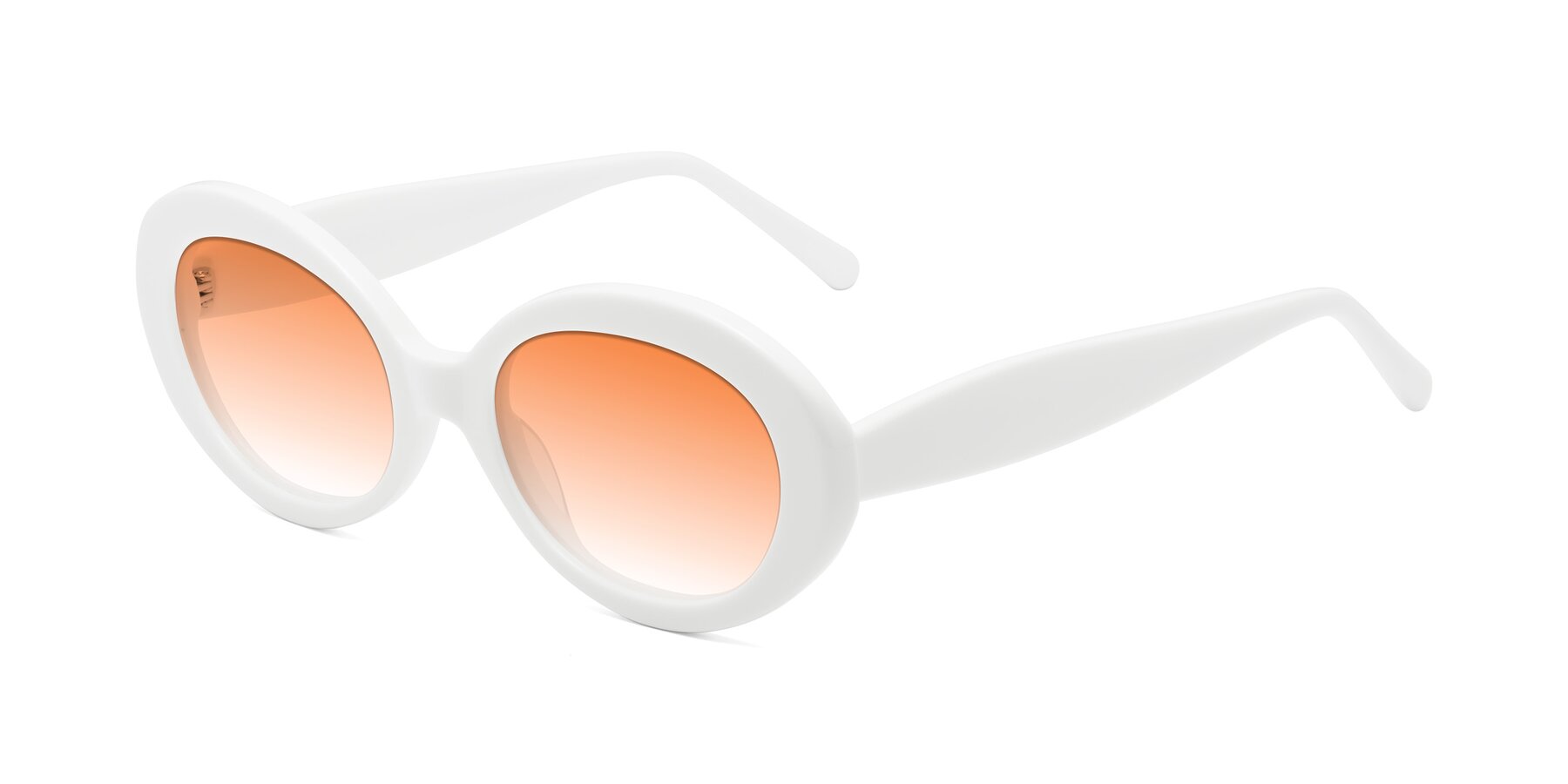 Angle of Fair in White with Orange Gradient Lenses