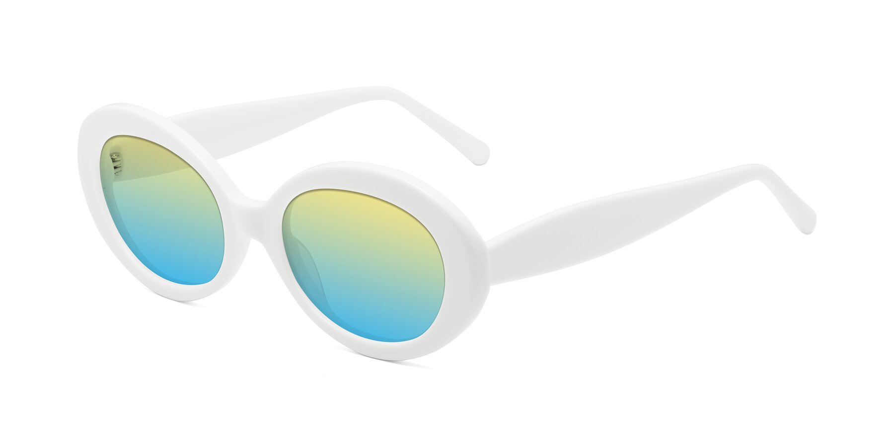 Angle of Fair in White with Yellow / Blue Gradient Lenses