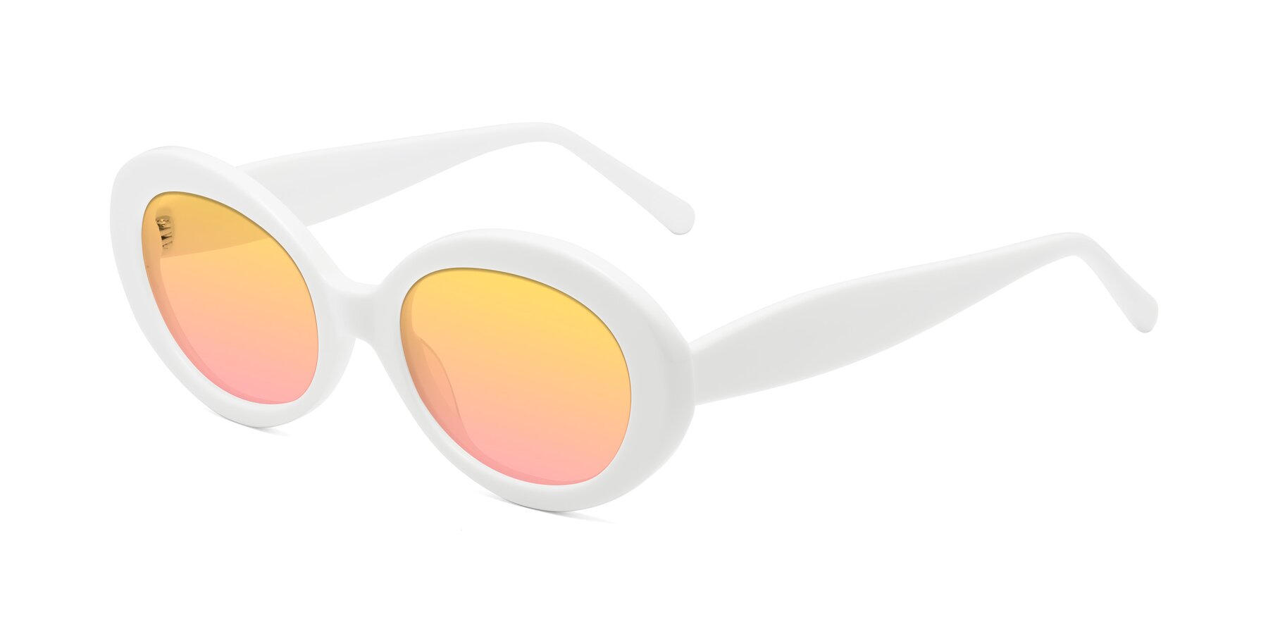 Angle of Fair in White with Yellow / Pink Gradient Lenses