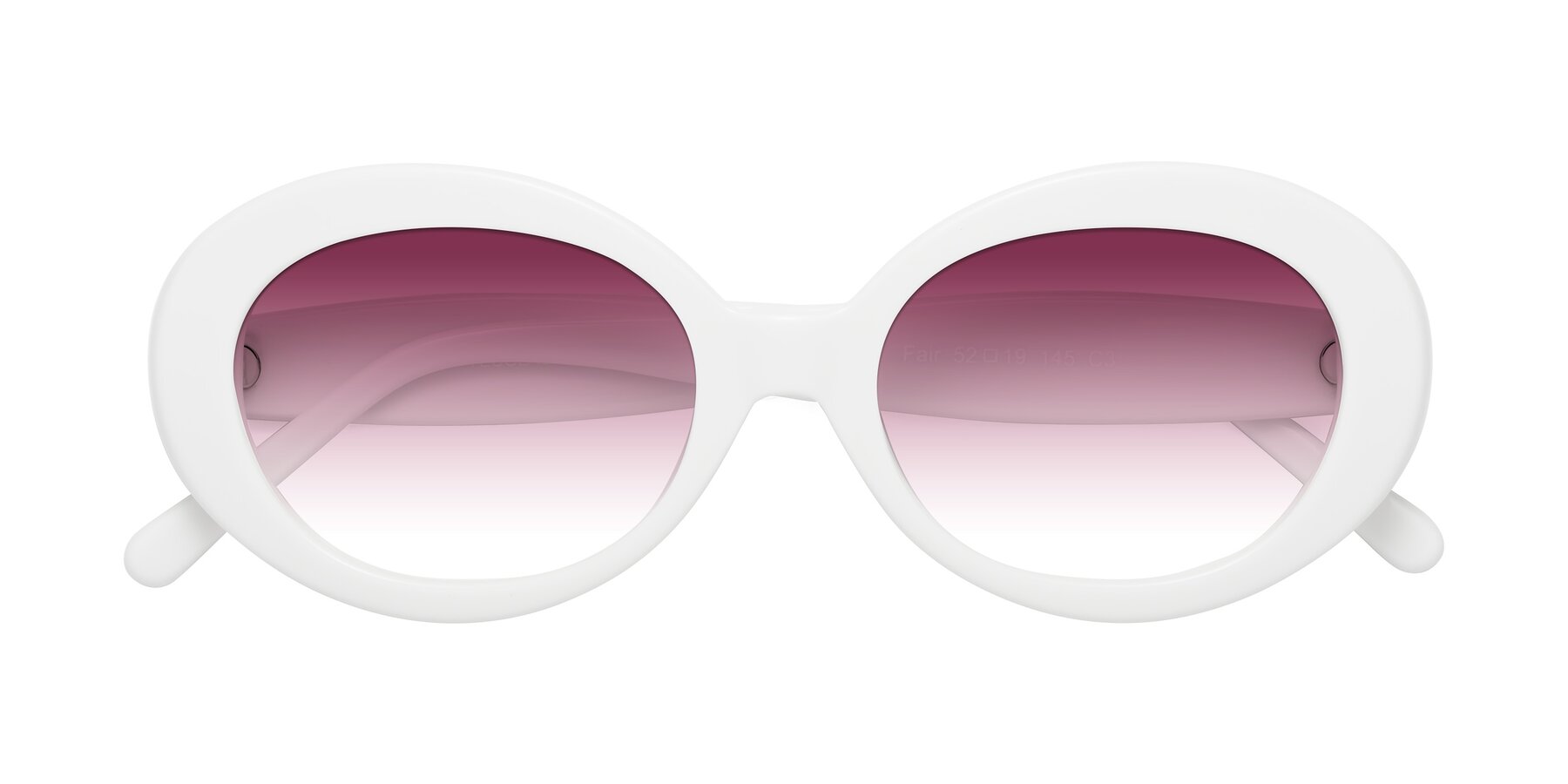 Folded Front of Fair in White with Wine Gradient Lenses