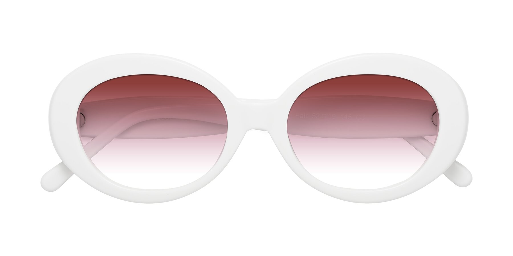 Folded Front of Fair in White with Garnet Gradient Lenses