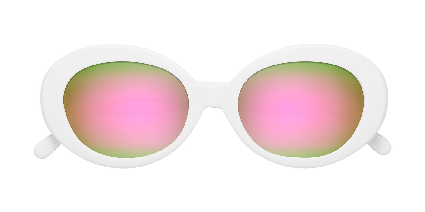Fair - White Flash Mirrored Sunglasses