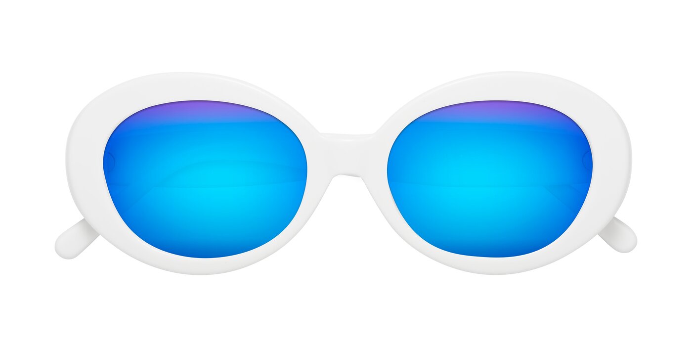 Fair - White Flash Mirrored Sunglasses