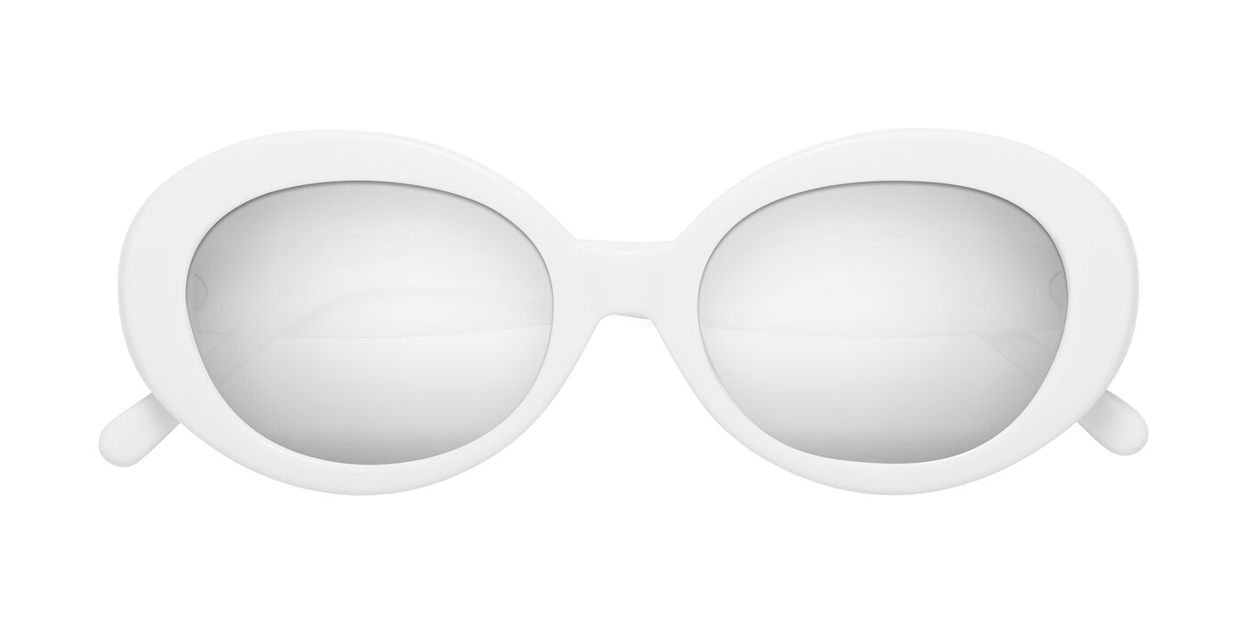 Fair - White Flash Mirrored Sunglasses