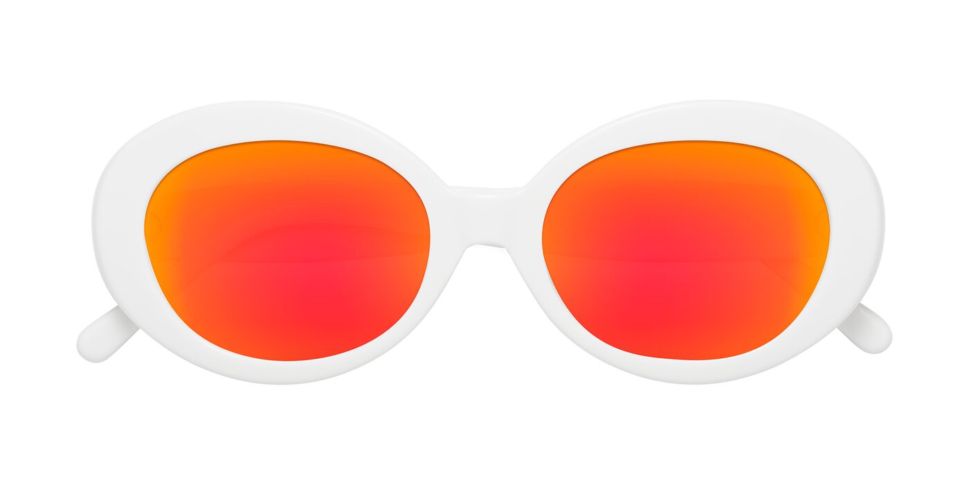 Fair - White Flash Mirrored Sunglasses