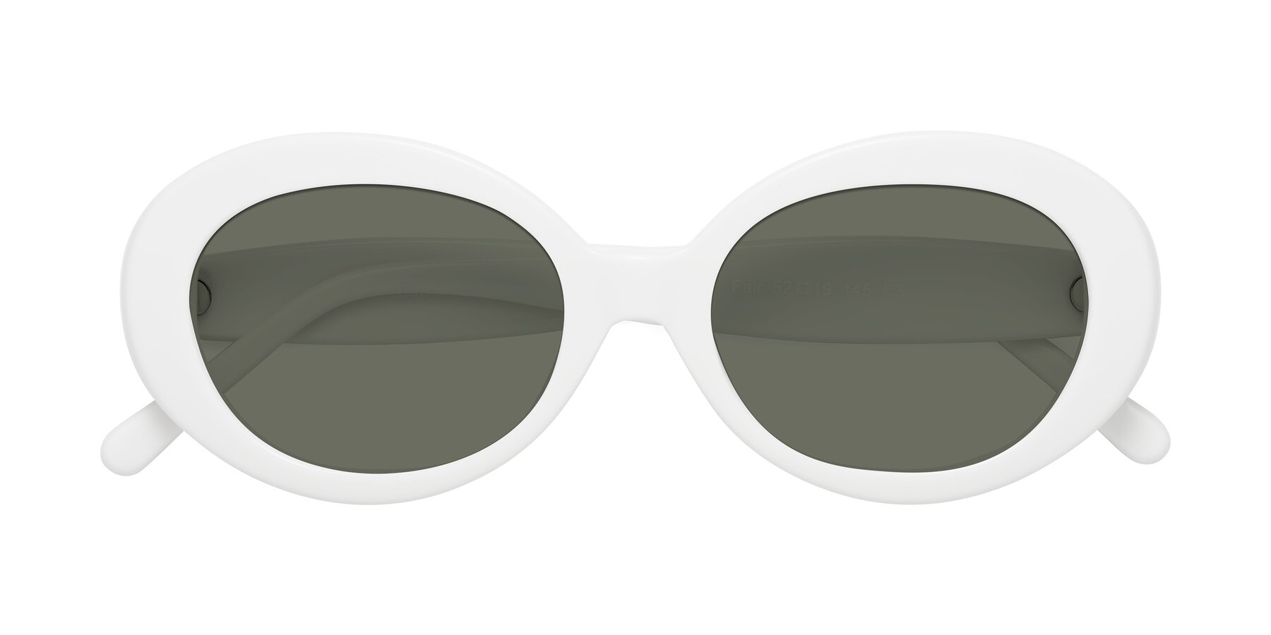 Folded Front of Fair in White with Gray Polarized Lenses