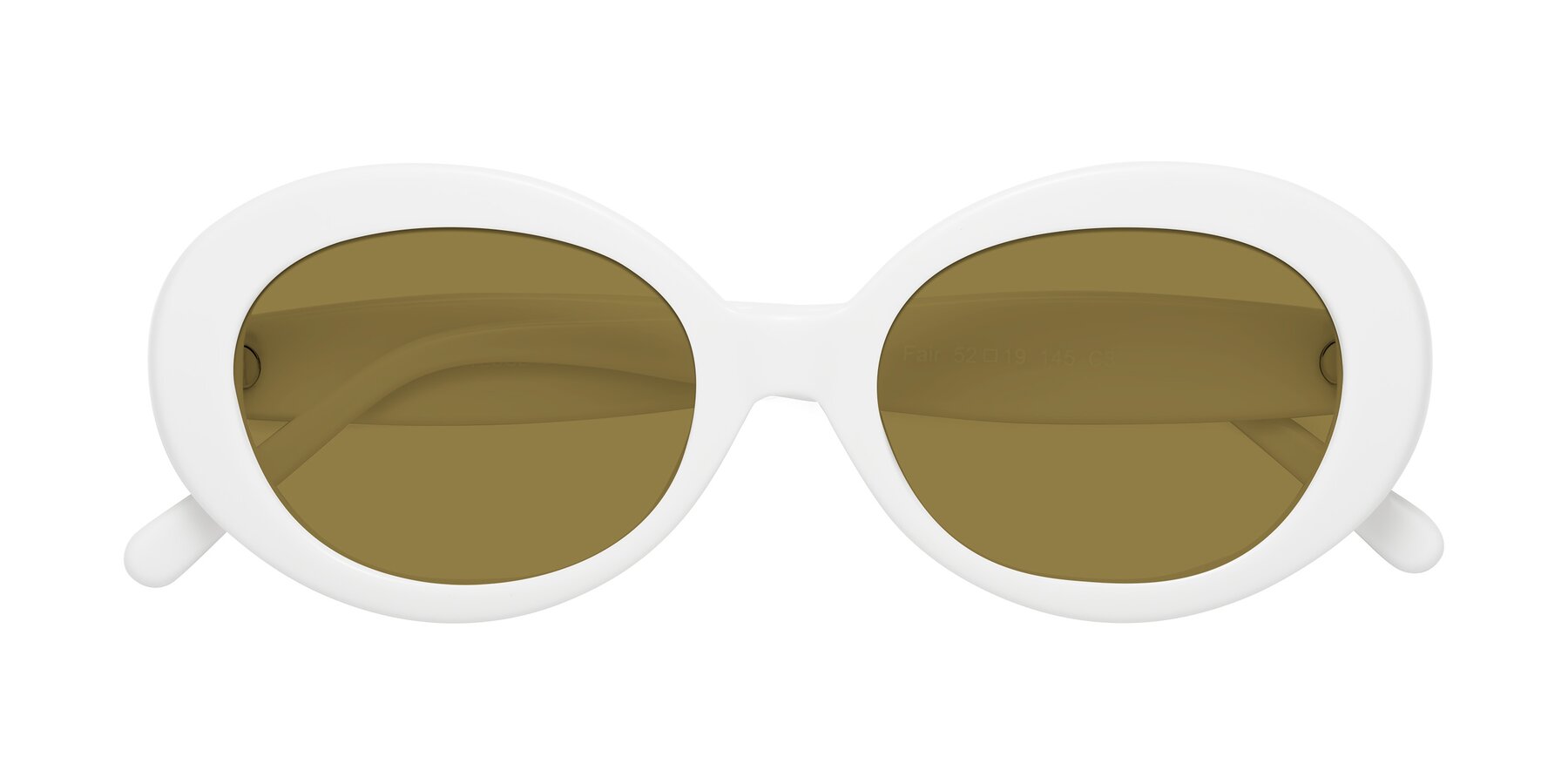 Folded Front of Fair in White with Brown Polarized Lenses