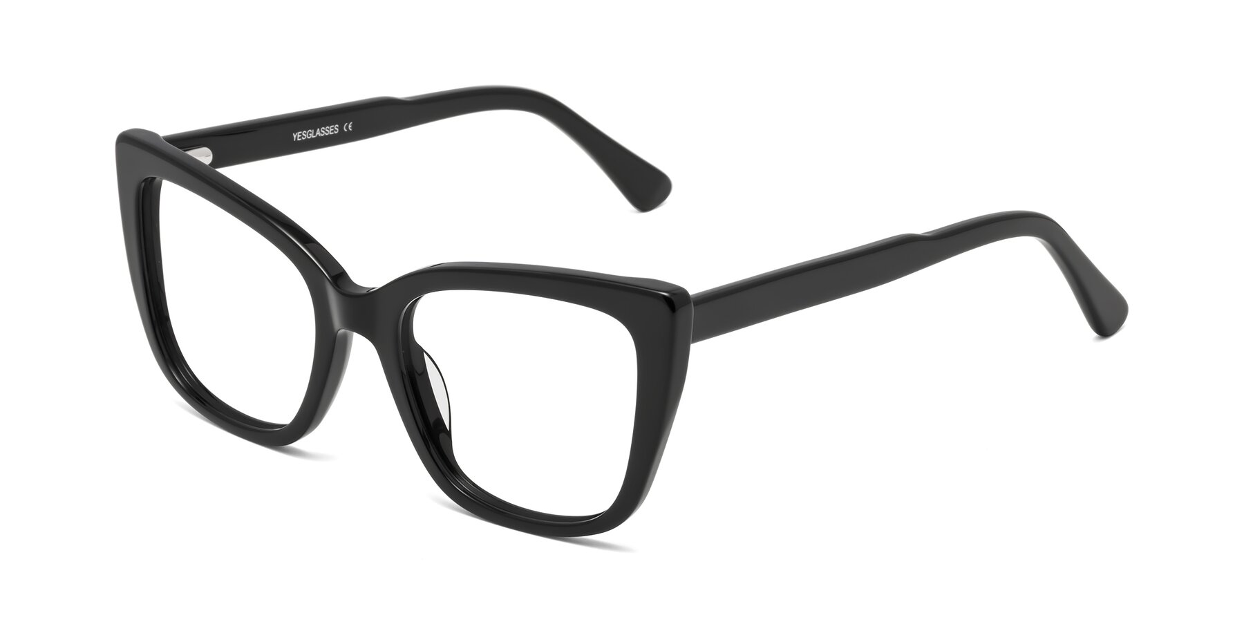 Angle of Sites in Black with Clear Eyeglass Lenses
