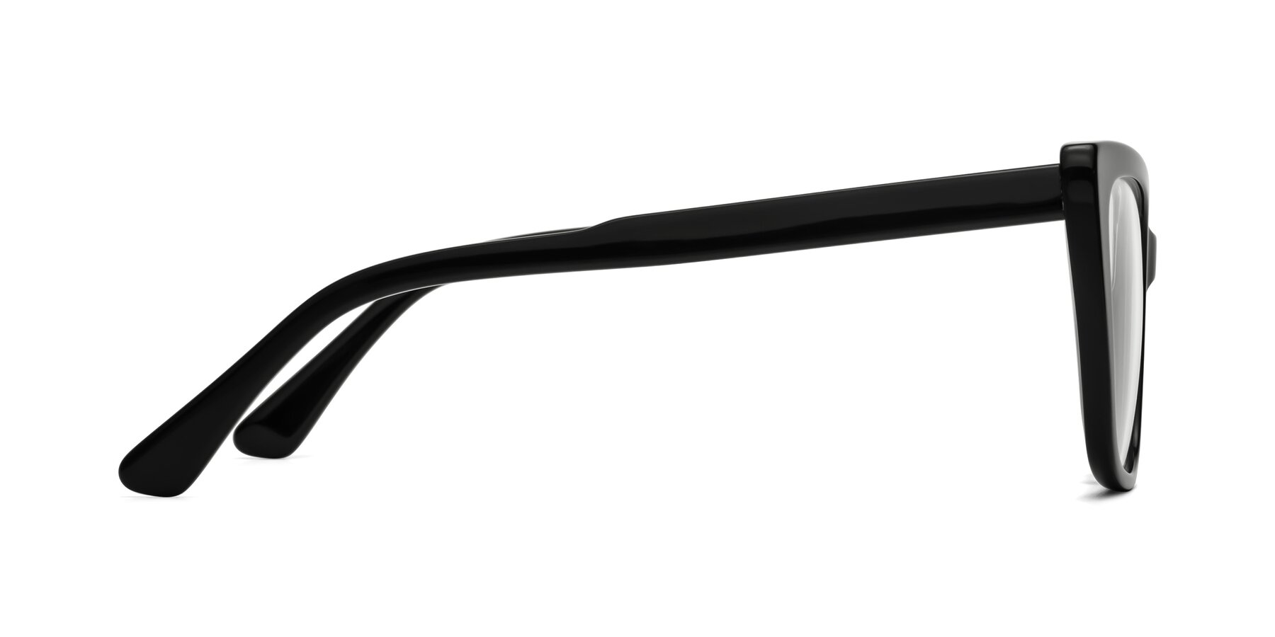 Side of Sites in Black with Clear Eyeglass Lenses