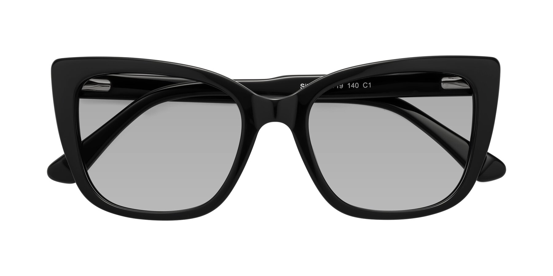 Folded Front of Sites in Black with Light Gray Tinted Lenses