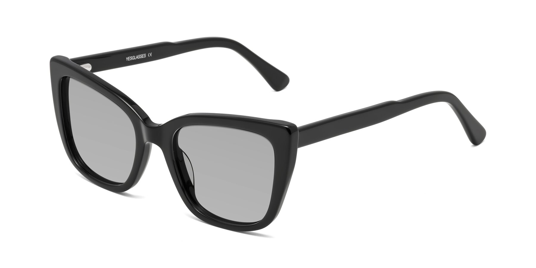 Angle of Sites in Black with Light Gray Tinted Lenses