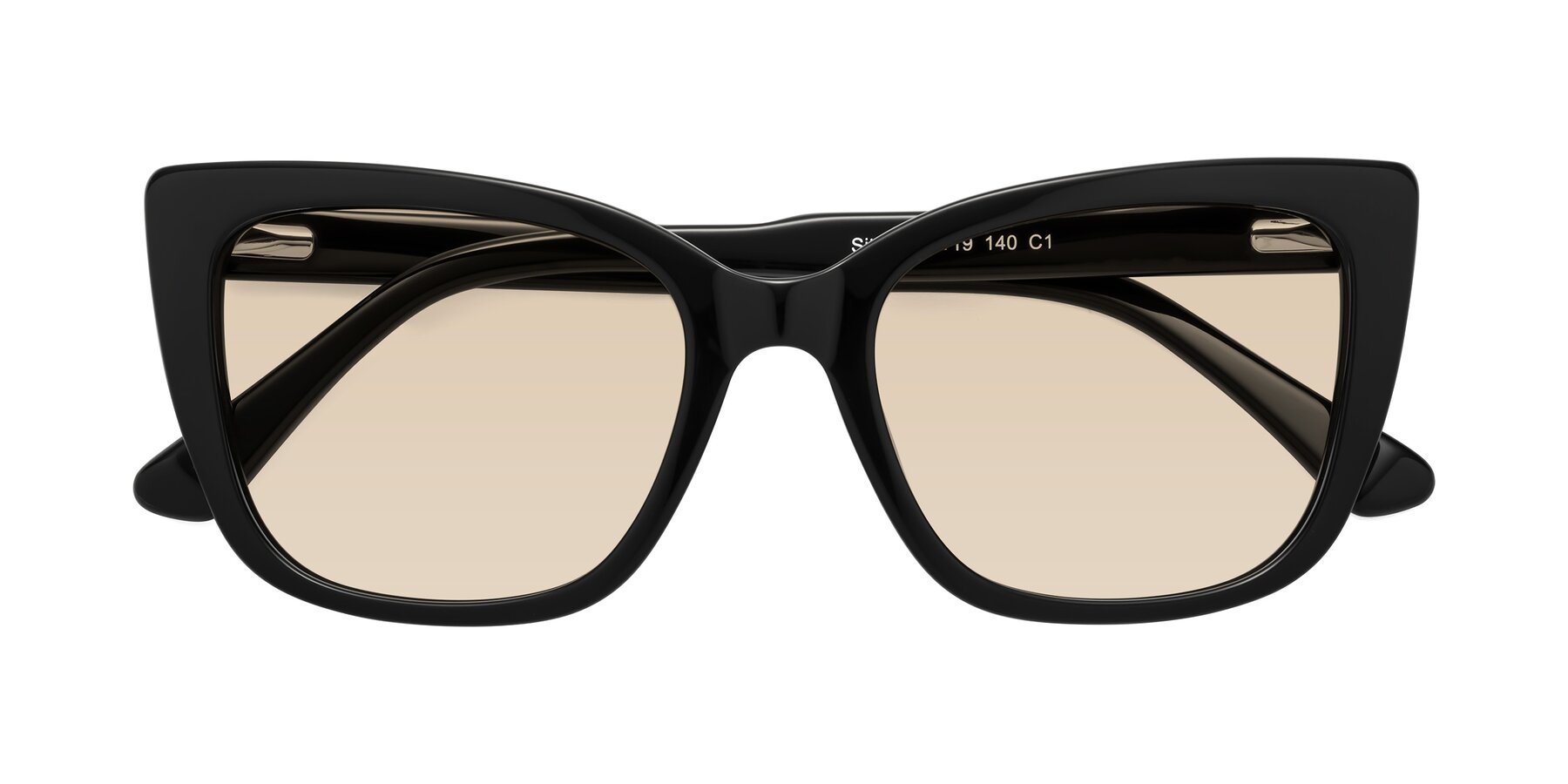 Folded Front of Sites in Black with Light Brown Tinted Lenses