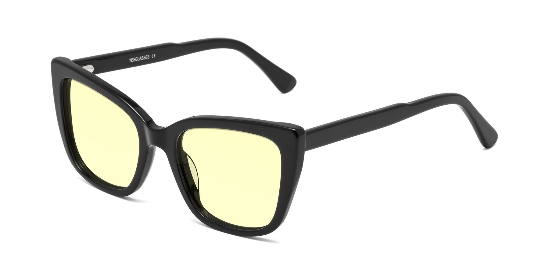 Angle of Sites in Black with Light Yellow Tinted Lenses