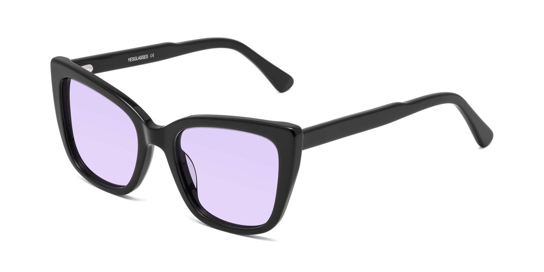 Angle of Sites in Black with Light Purple Tinted Lenses