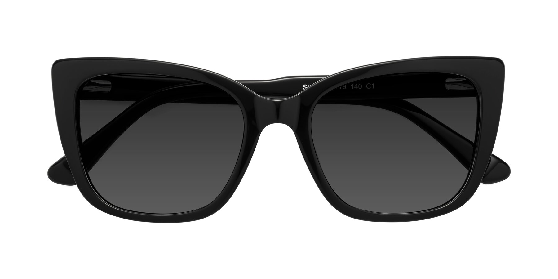 Folded Front of Sites in Black with Gray Tinted Lenses