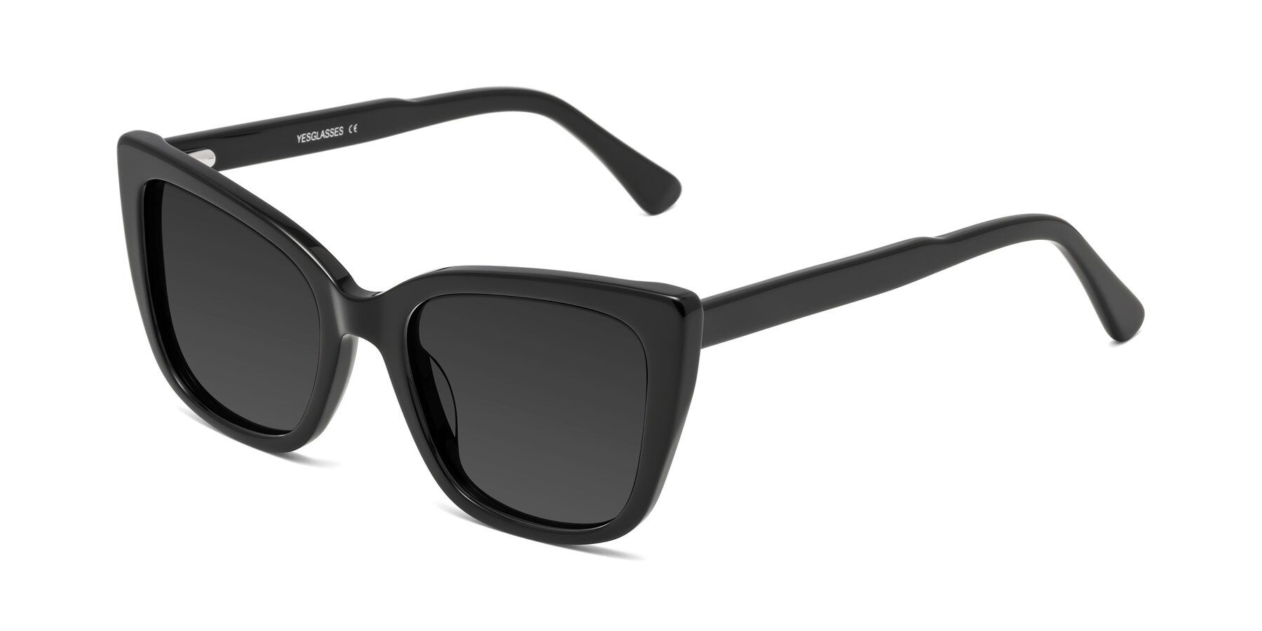Angle of Sites in Black with Gray Tinted Lenses
