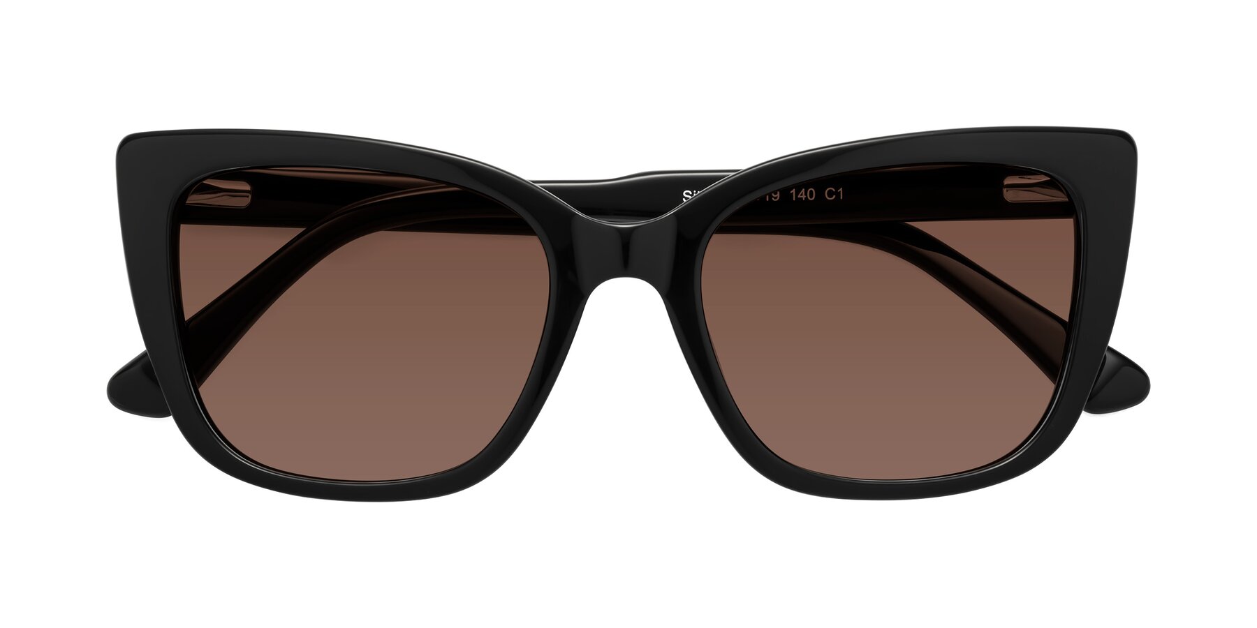 Folded Front of Sites in Black with Brown Tinted Lenses