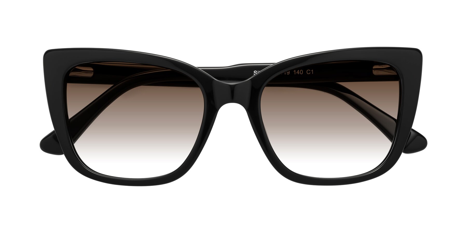 Folded Front of Sites in Black with Brown Gradient Lenses
