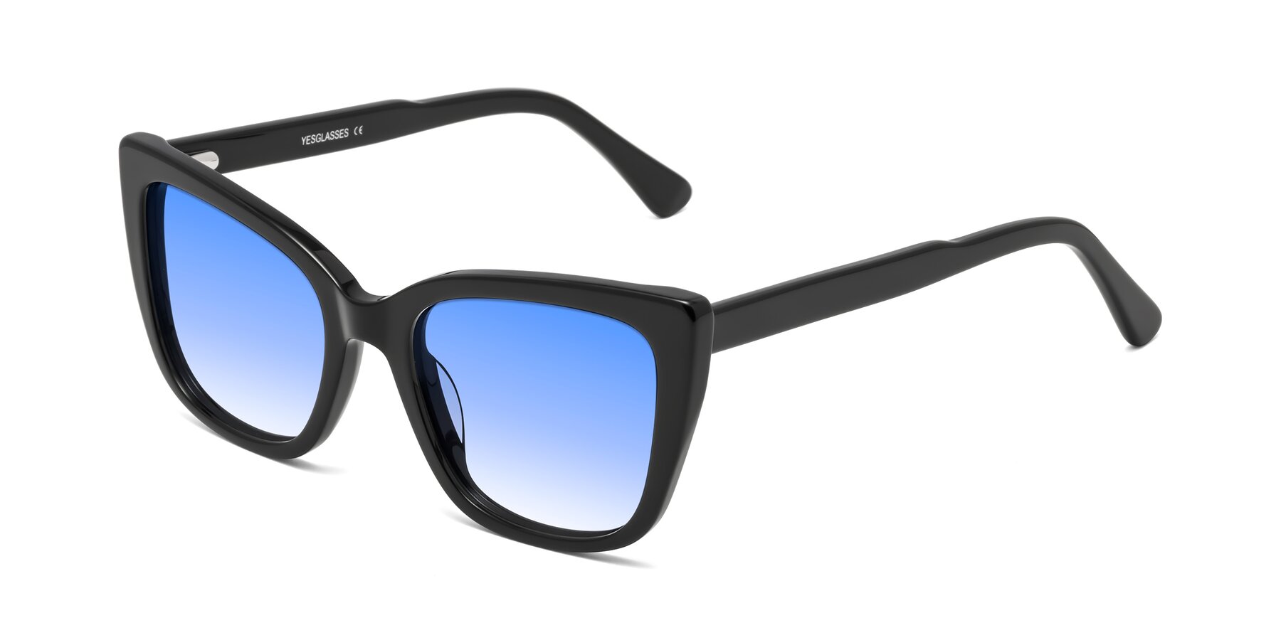 Angle of Sites in Black with Blue Gradient Lenses