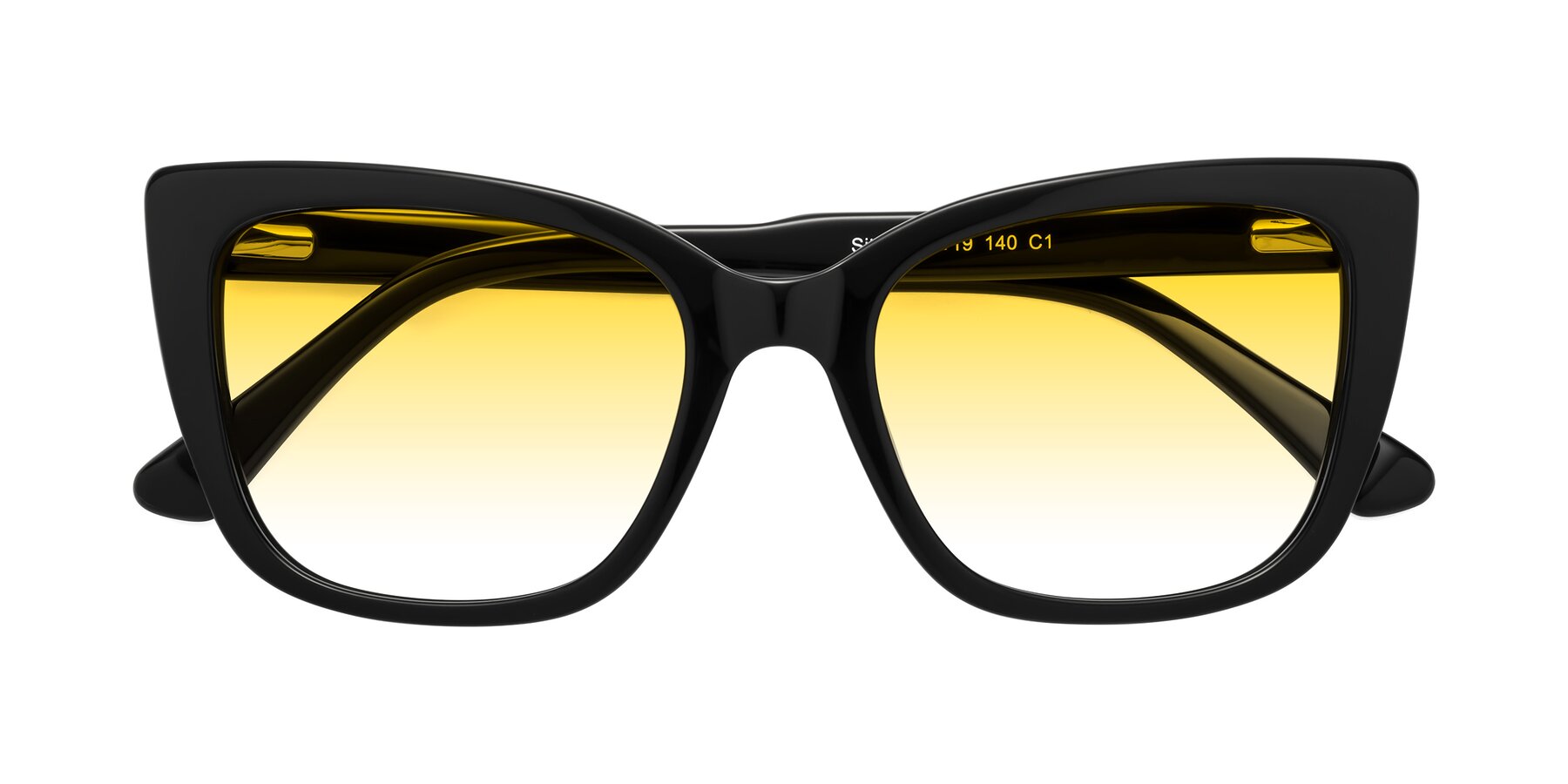 Folded Front of Sites in Black with Yellow Gradient Lenses