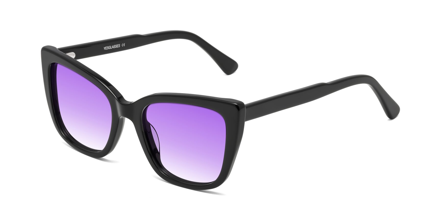 Angle of Sites in Black with Purple Gradient Lenses