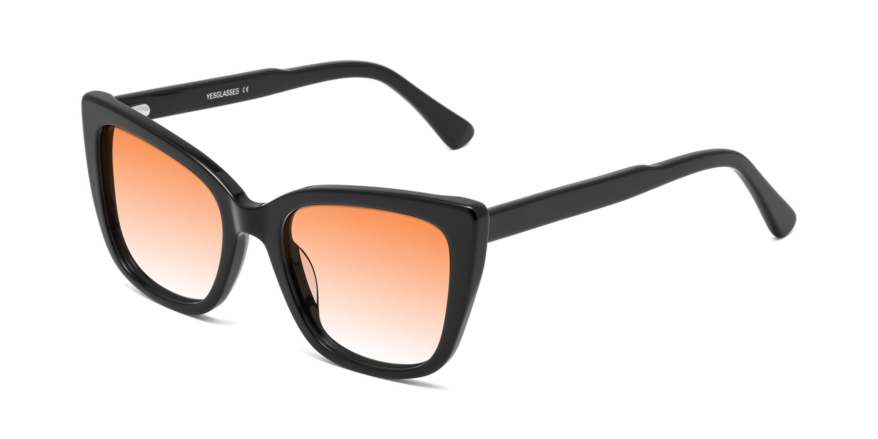 Angle of Sites in Black with Orange Gradient Lenses