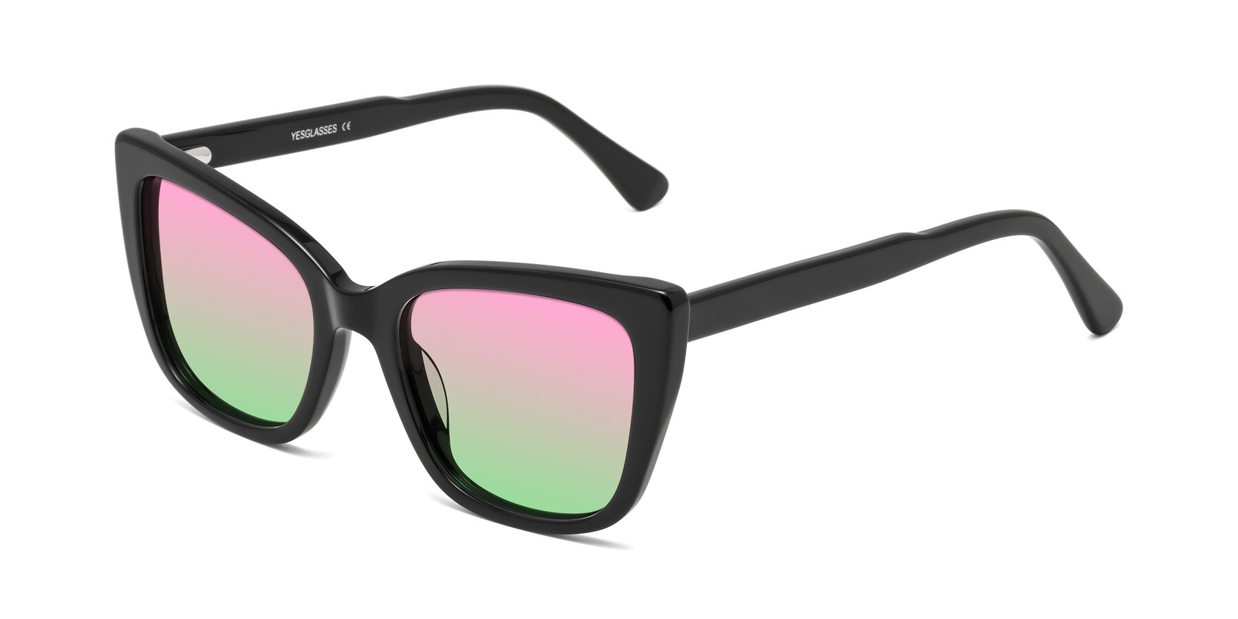 Angle of Sites in Black with Pink / Green Gradient Lenses