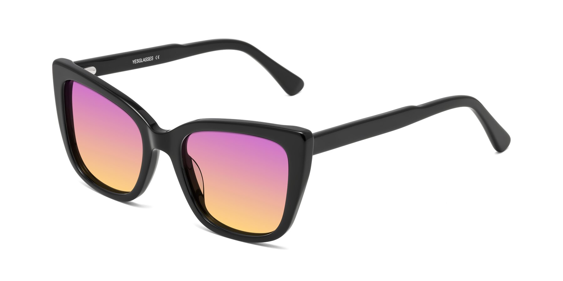 Angle of Sites in Black with Purple / Yellow Gradient Lenses