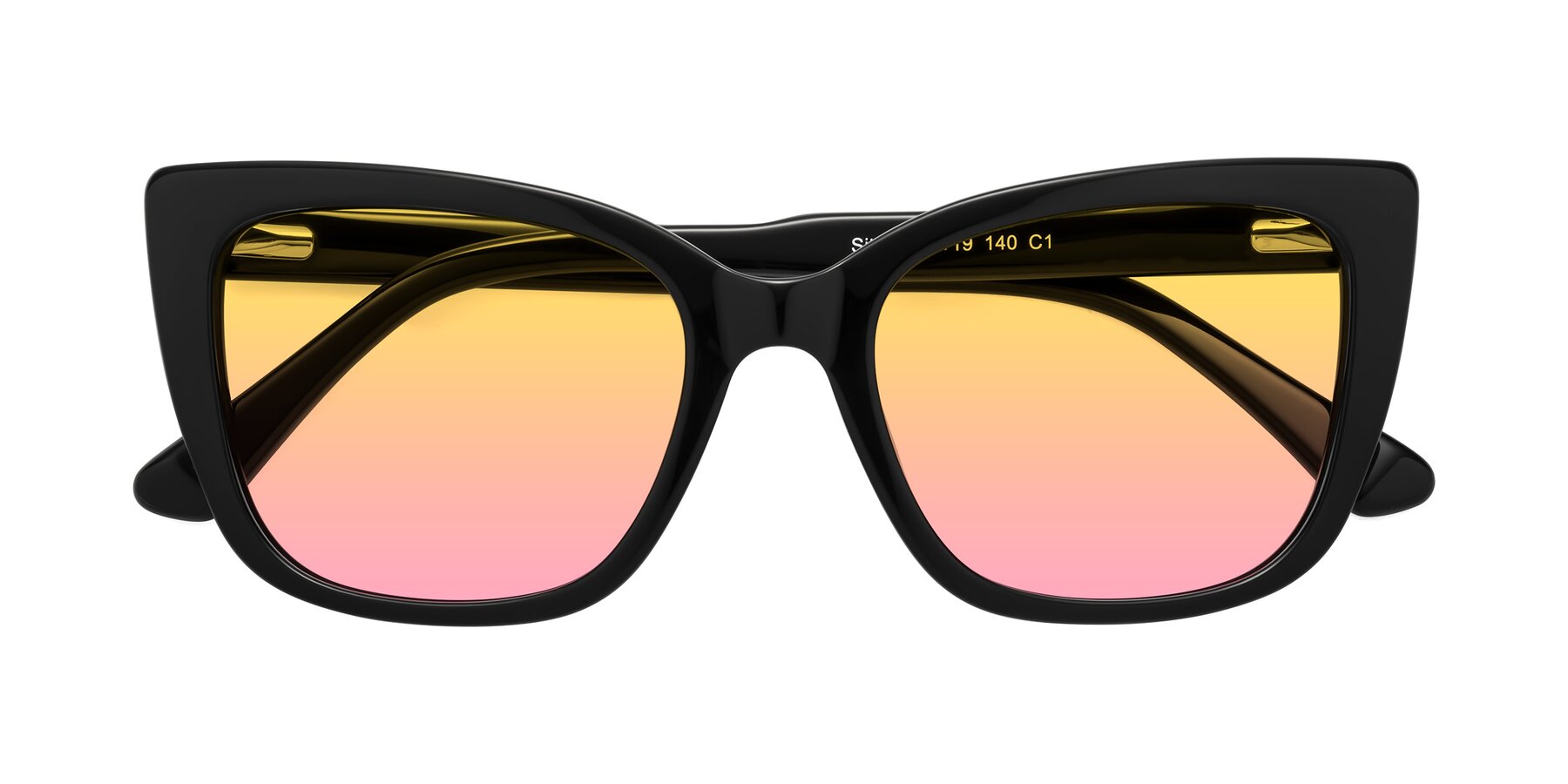 Folded Front of Sites in Black with Yellow / Pink Gradient Lenses