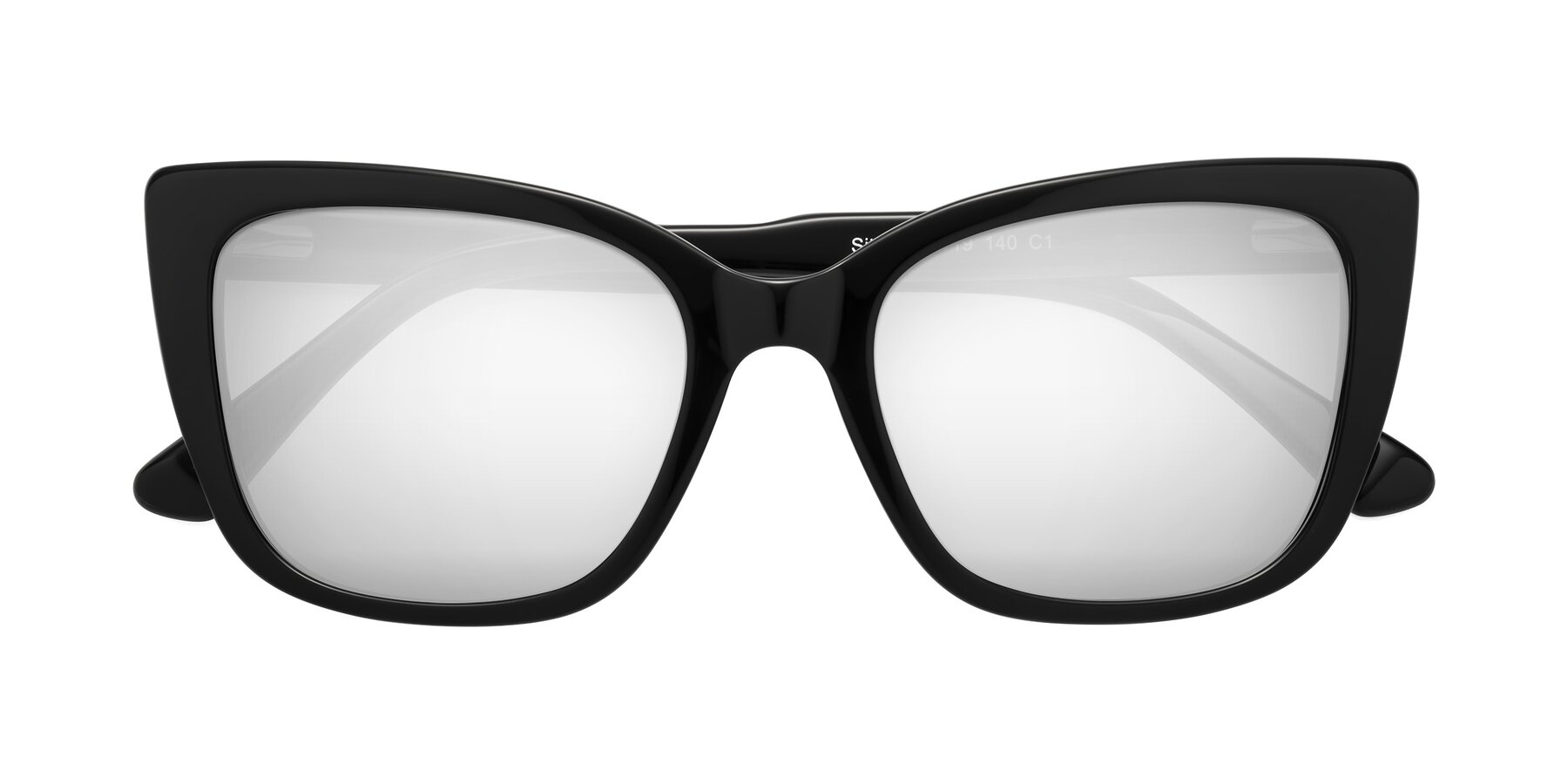 Folded Front of Sites in Black with Silver Mirrored Lenses