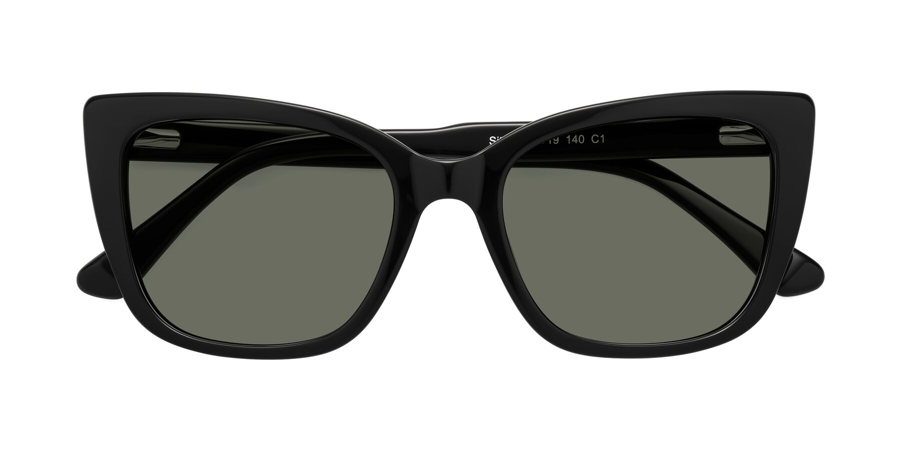 Folded Front of Sites in Black with Gray Polarized Lenses