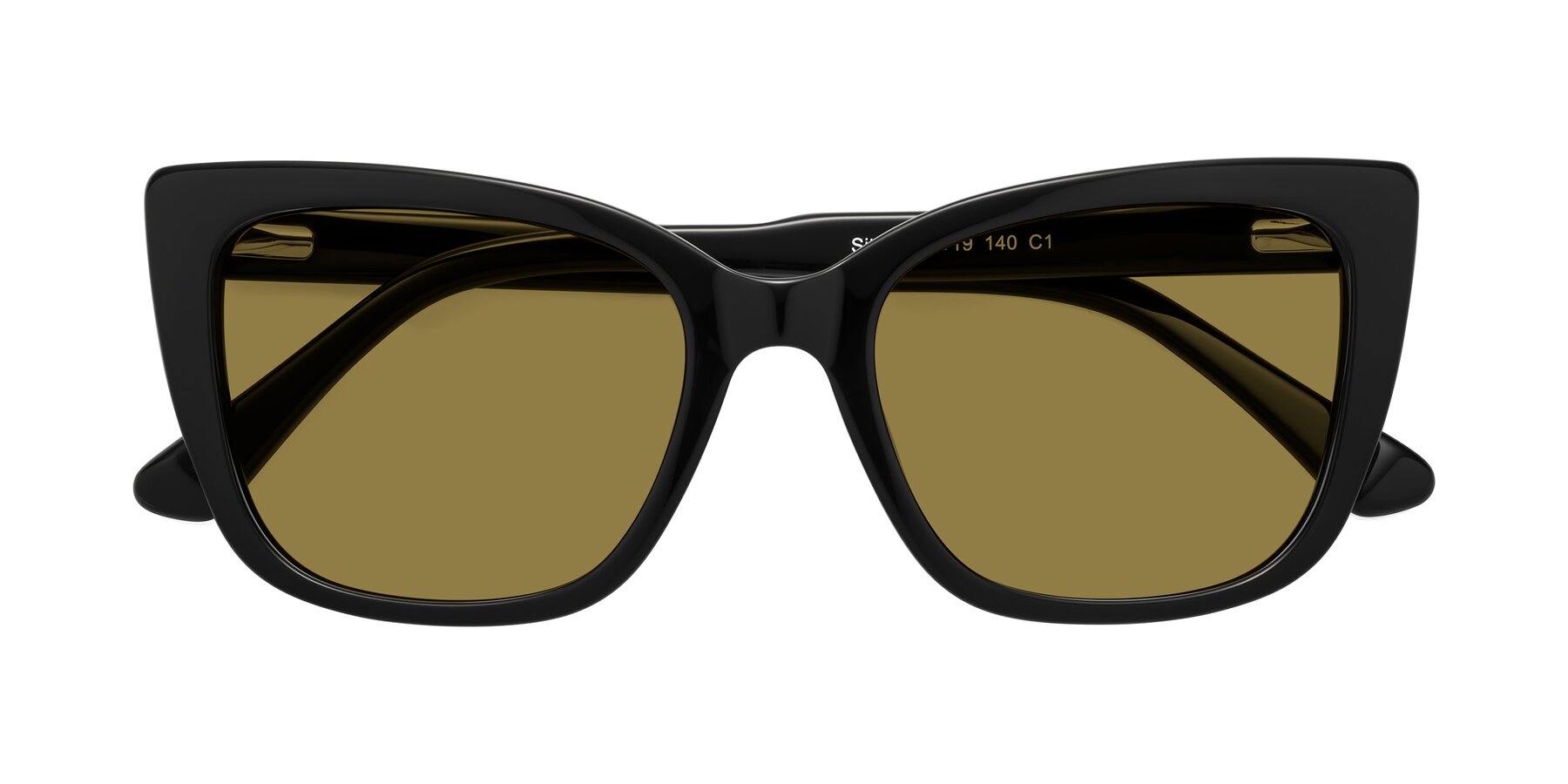 Folded Front of Sites in Black with Brown Polarized Lenses