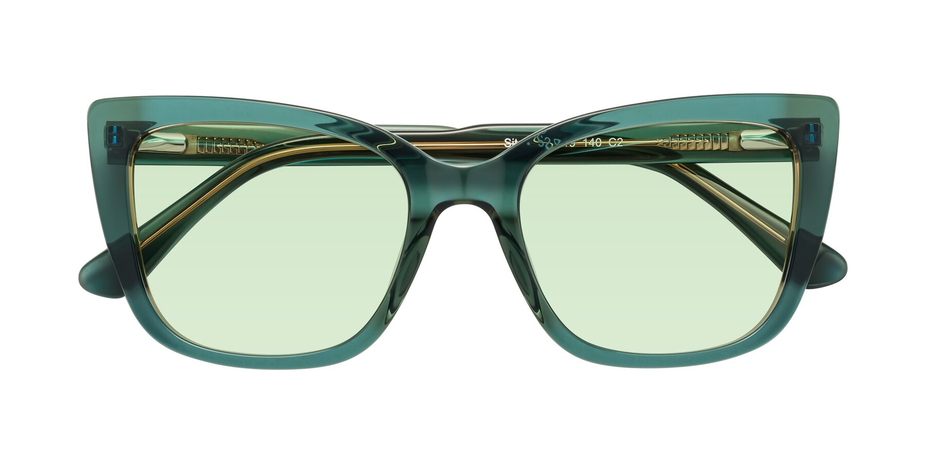 Folded Front of Sites in Transparent Green with Light Green Tinted Lenses